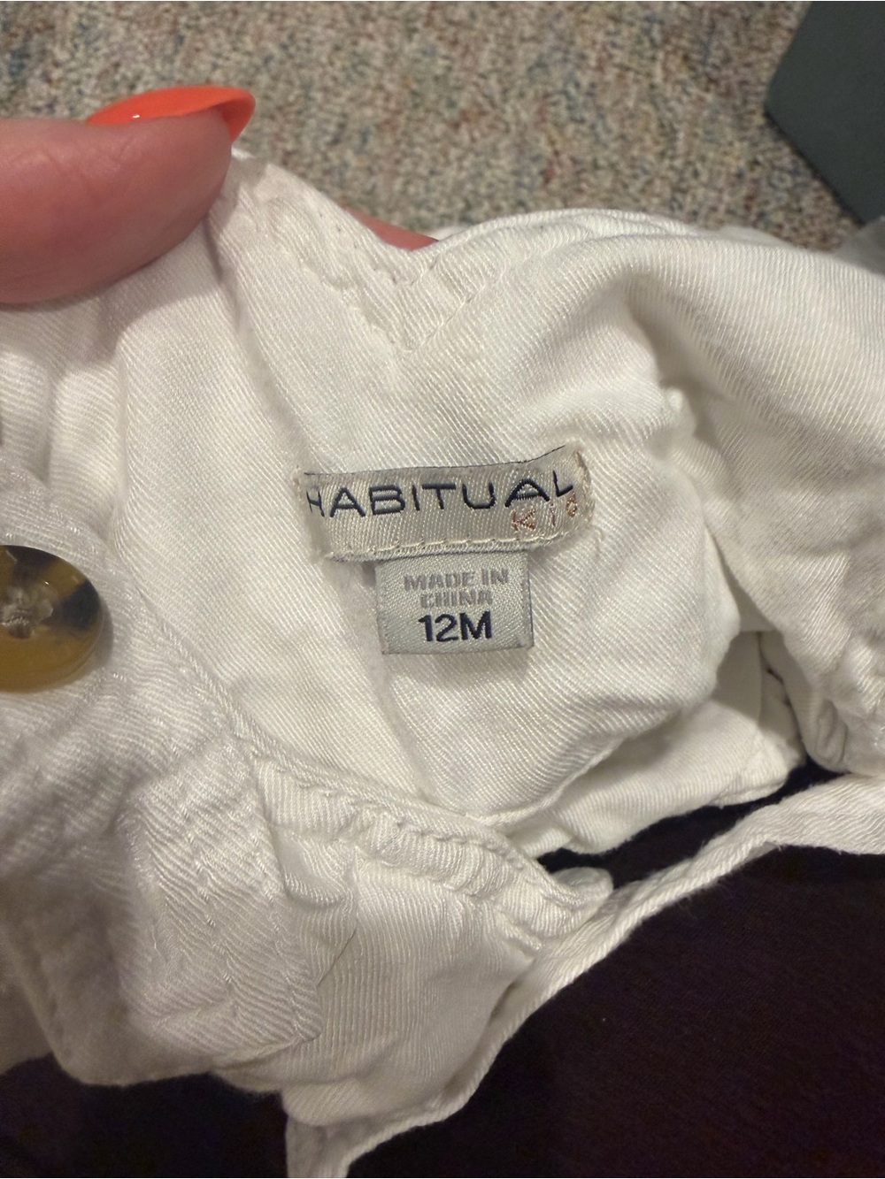 Habitual White Baby Shorts with Button Detail
